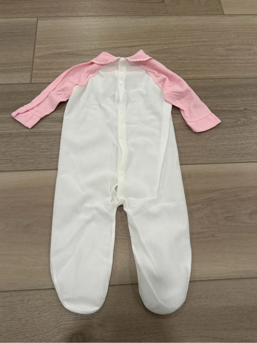 Vintage 1984 Smurfs Baby Footed Sleeper Pajamas Pink Collar Wallace Berrie 80s